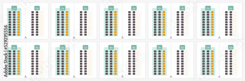 Set of learn and practice Multiplication table from 1 to 10, multiplication chart with the answer and for practice.