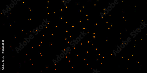 Dark Orange vector template with neon stars.