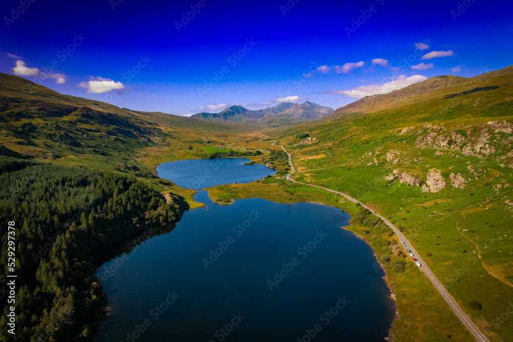 Llynnau Mymbyr, Capel Curig, Snowdonia aerial view 3 Llynnau Mymbyr, Capel Curig, Snowdonia aerial view 3