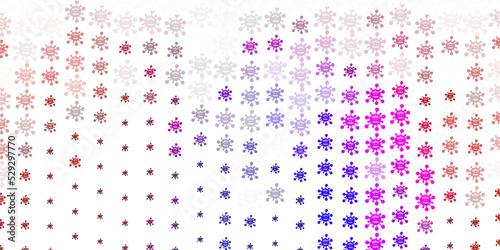 Light Pink, Blue vector template with flu signs.