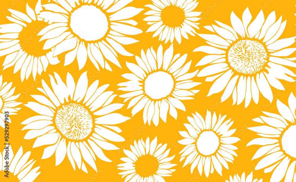 seamless pattern with yellow flowers