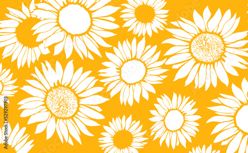 seamless pattern with yellow flowers