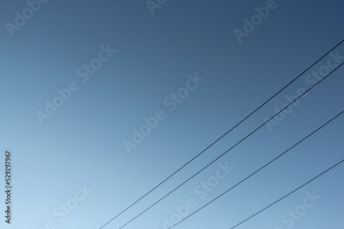 Power and cable lines in the sky