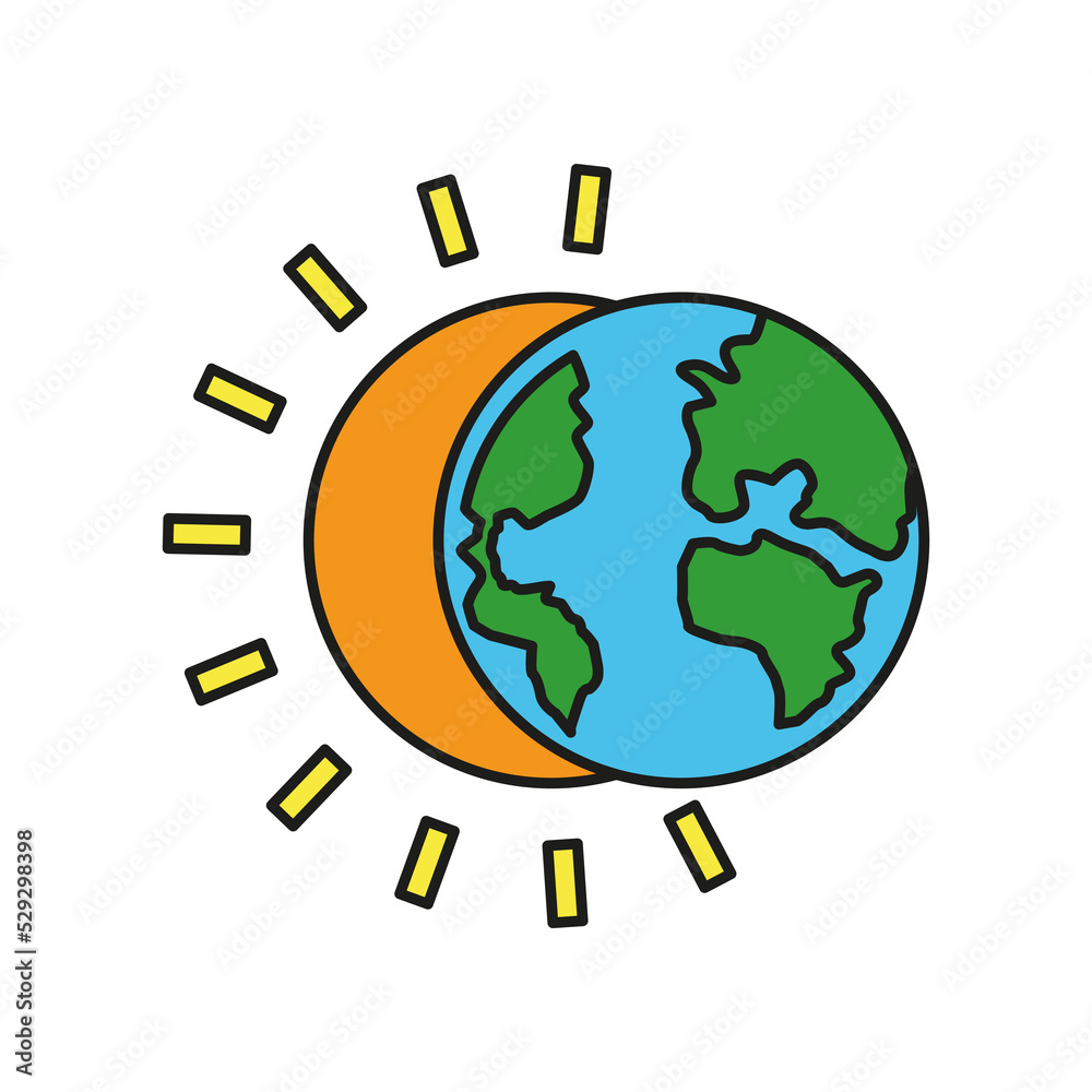 Eclipse , sun colored icon. Simple color element illustration. Eclipse , sun concept outline symbol design from Cosmos set. Can be used for web and mobile on white background