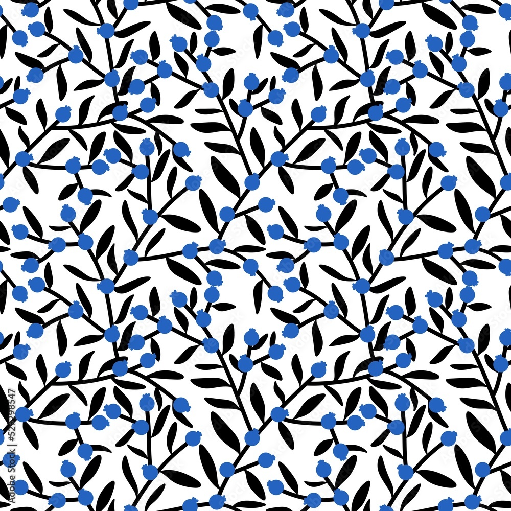 Branches floral seamless berries pattern for wrapping festive paper and kids clothes print and autumn fabrics Branches floral seamless berries pattern for wrapping festive paper and kids clothes print and autumn fabrics