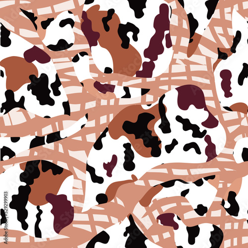 Animal skin fantasy pattern Vector print template design background illustration