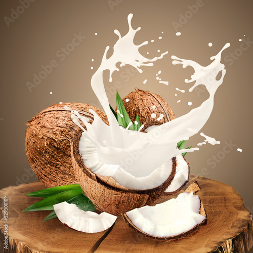 Coconut with splashes