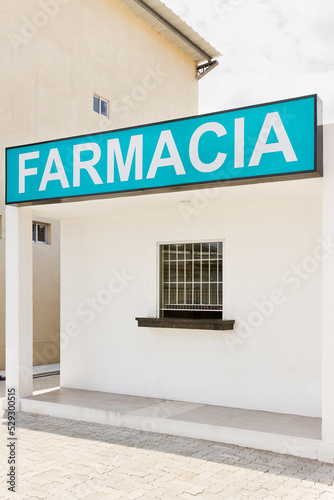 Pharmacy store or drugstore exterior design. © BROTEstudio