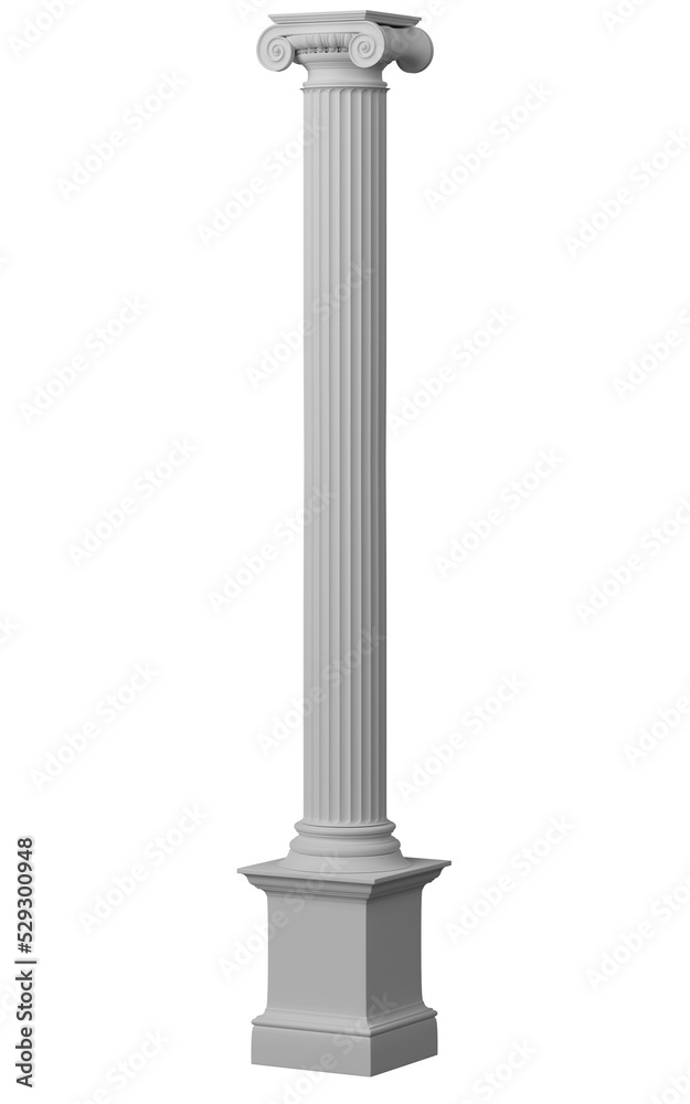 Column 3d render, perfectly realistic and very high resolution. Antique column with ionic style. Column 3d render, perfectly realistic and very high resolution. Antique column with ionic style.