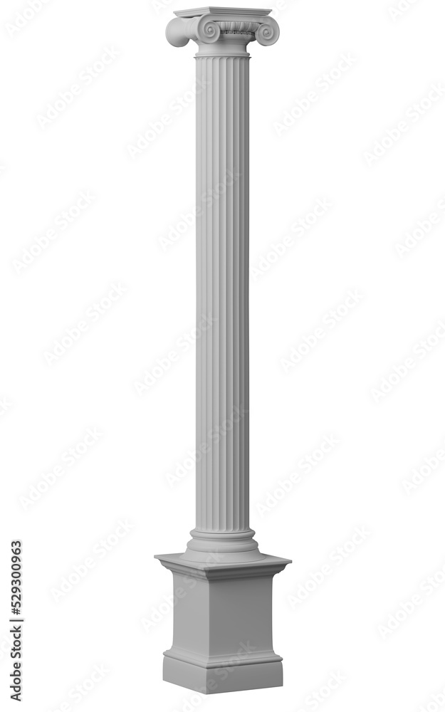 Column 3d render, perfectly realistic and very high resolution. Antique column with ionic style. Column 3d render, perfectly realistic and very high resolution. Antique column with ionic style.