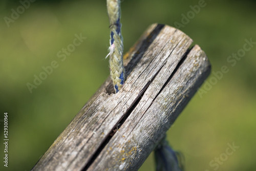 old wooden swing, makro shot