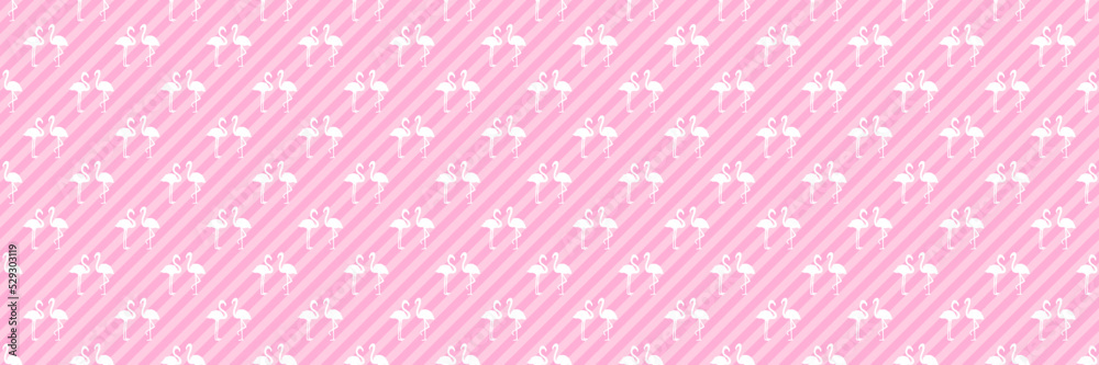 Seamless striped pattern with flamingos. Cartoon birds. Love couple. Holiday web banner. Valentine's day Seamless striped pattern with flamingos. Cartoon birds. Love couple. Holiday web banner. Valentine's day