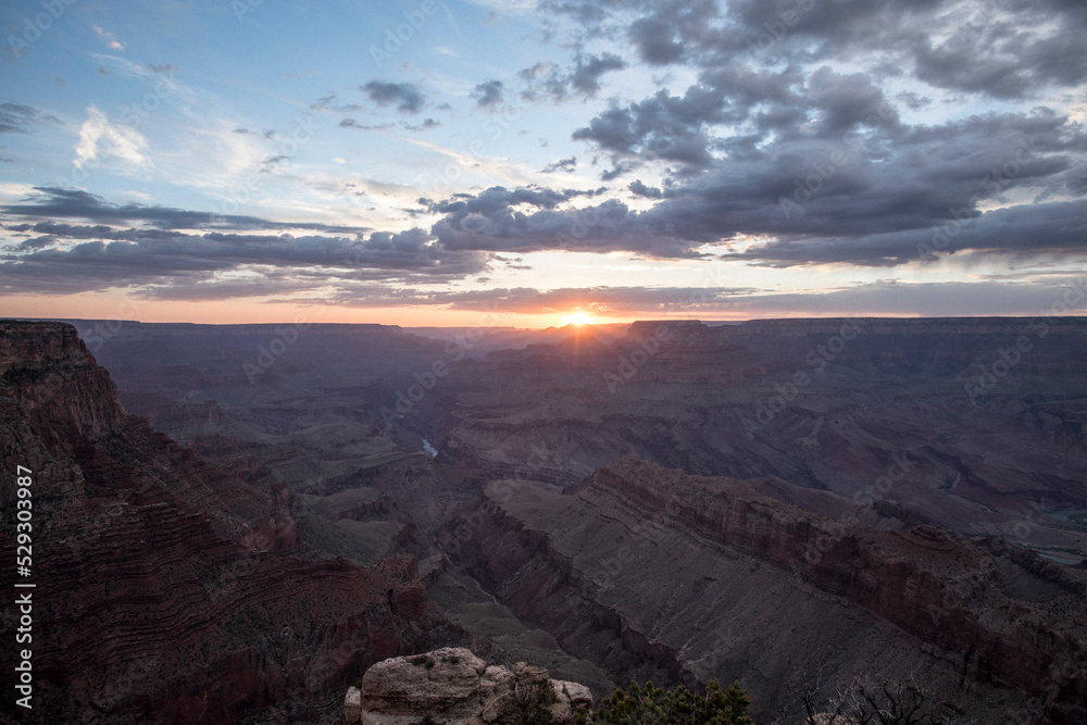 High angle view of Grand Canyon against cloudy sky High angle view of Grand Canyon against cloudy sky
