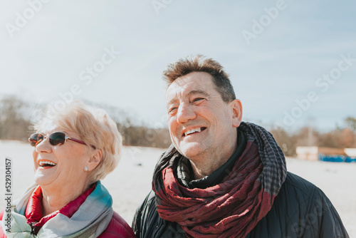 Happy couple at beach