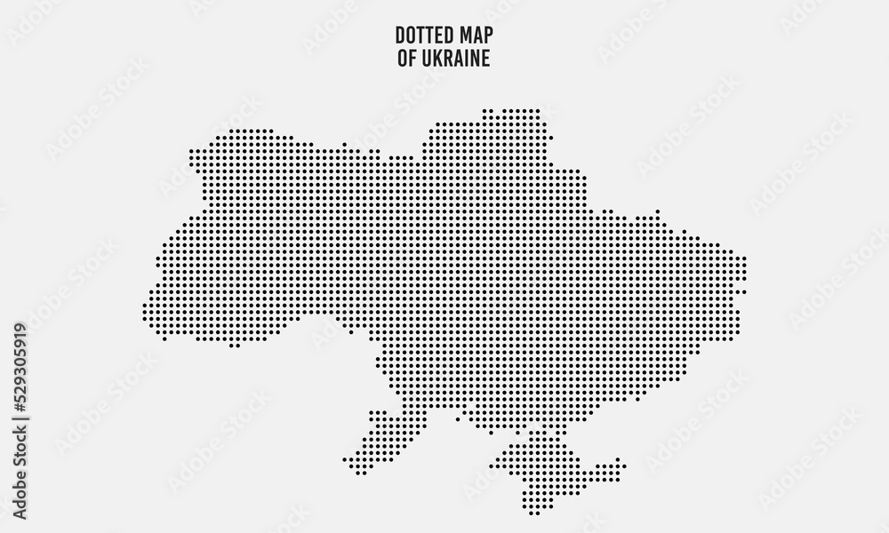 Dotted Map of Ukraine Vector Illustration with Light Background