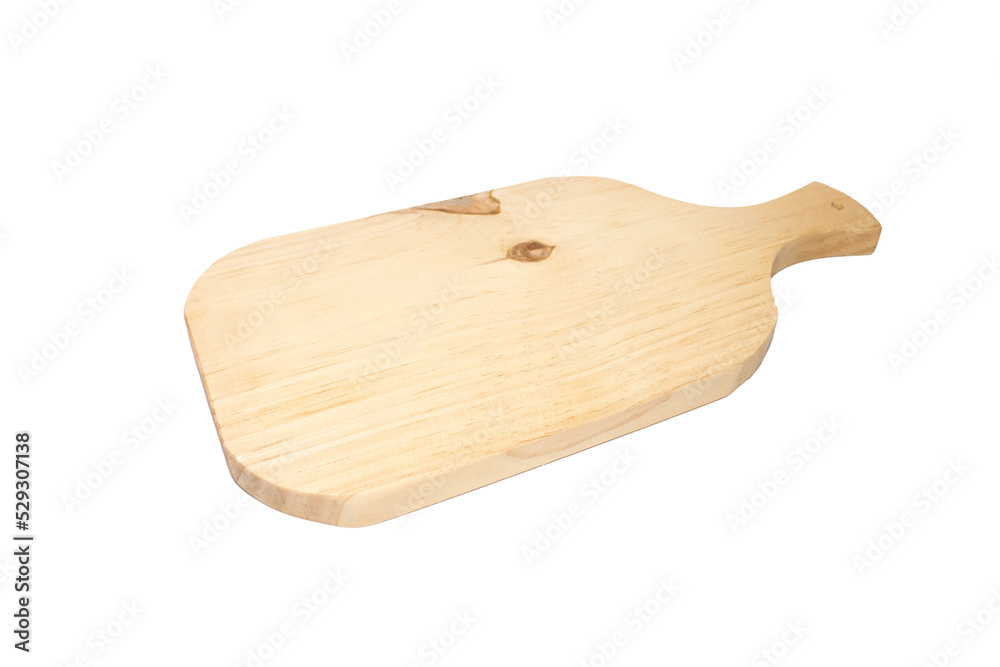 A wooden cutting board on a white background A wooden cutting board on a white background