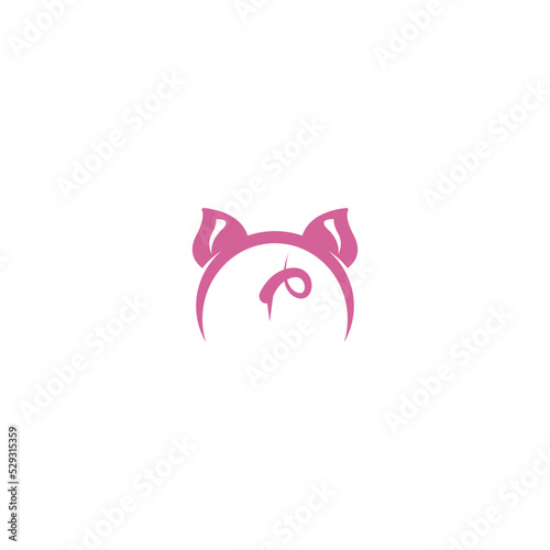 Pig icon logo design illustration