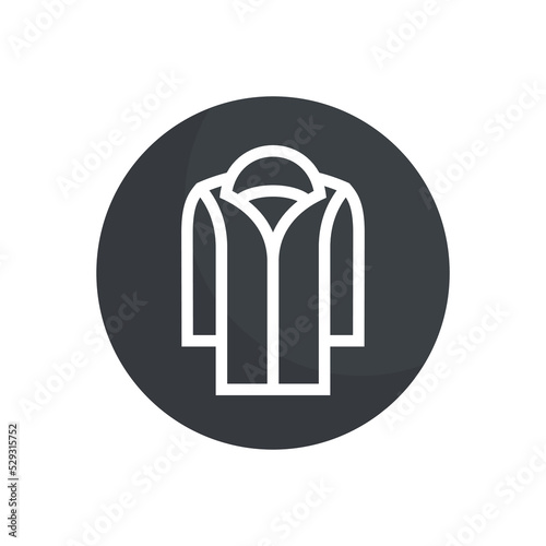 Classic parka model icon. Pictogram for web or marketplace, clothing category. Isolated vector illustration on a white background.