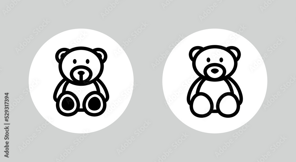 Icon soft (teddy bear). Pictogram for web or marketplace, clothing category. Isolated vector illustration on a white background. Icon soft (teddy bear). Pictogram for web or marketplace, clothing category. Isolated vector illustration on a white background.