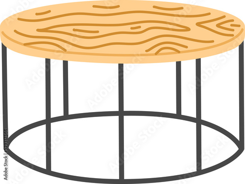 Table Round Wooden Illustration