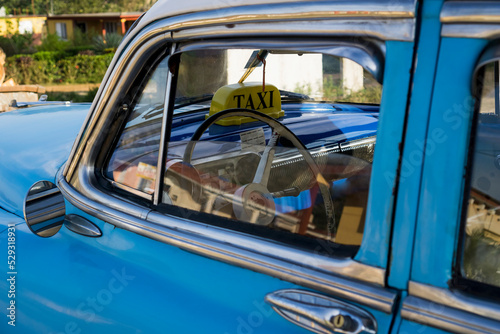 Old blue Cuban car