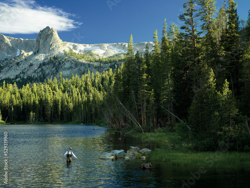 Fly fishing for trout in Lake Mamie. photo