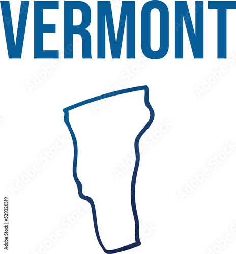 Vermont state outline blue gradient map