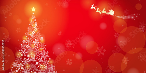 美しいクリスマスイメージ背景_レッド（2：1）_ベクターイラスト