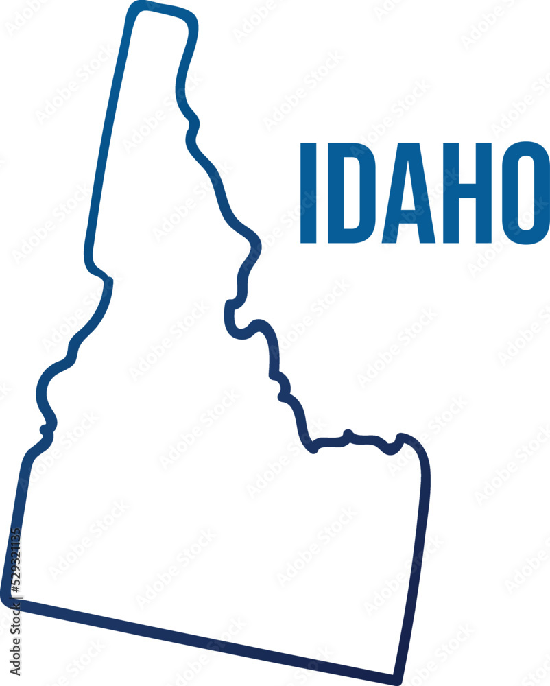 Idaho state outline blue gradient map Stock Vector | Adobe Stock