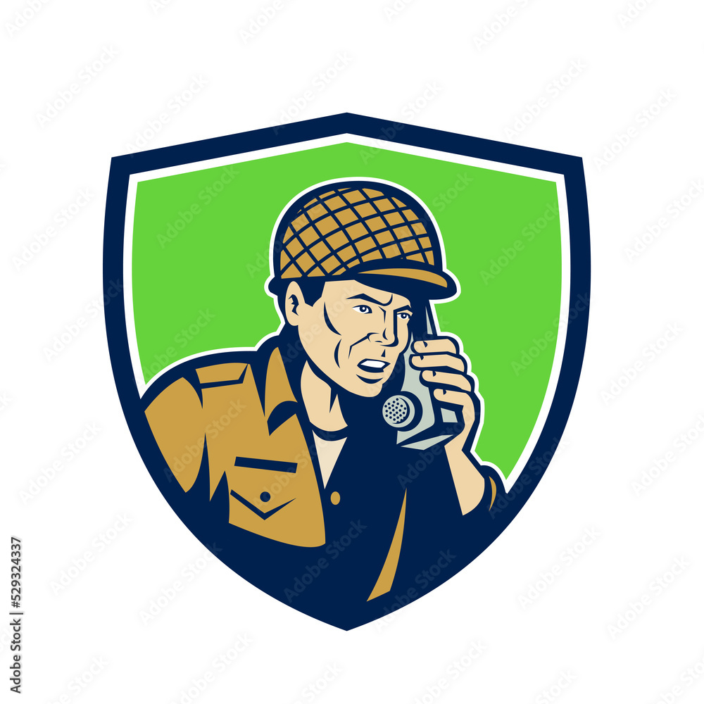 World War Two American Soldier Talk Radio Shield World War Two American Soldier Talk Radio Shield