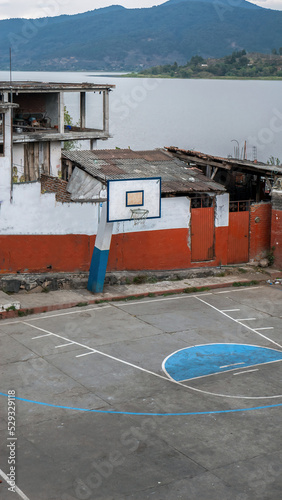 Basketball court on the Island of Janitzio