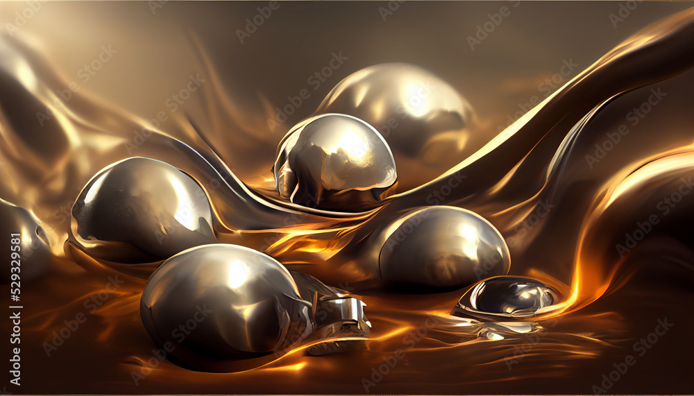 Obraz premium 3d rendering of liquid metals