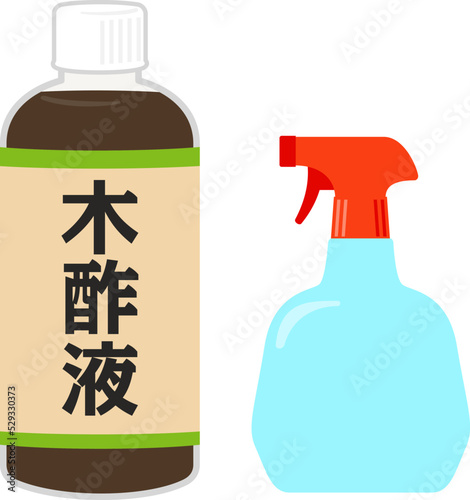 木酢液とスプレーボトル