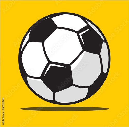 Canvas Print illustration of a soccer ball with an orange background