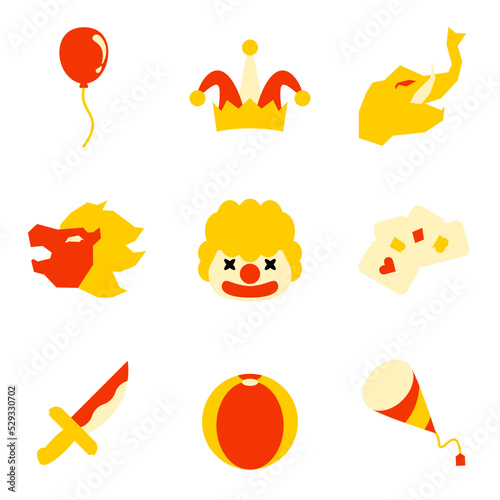 ピエロのアイコンイラストセット
