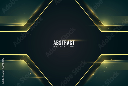Luxury black green and gold background