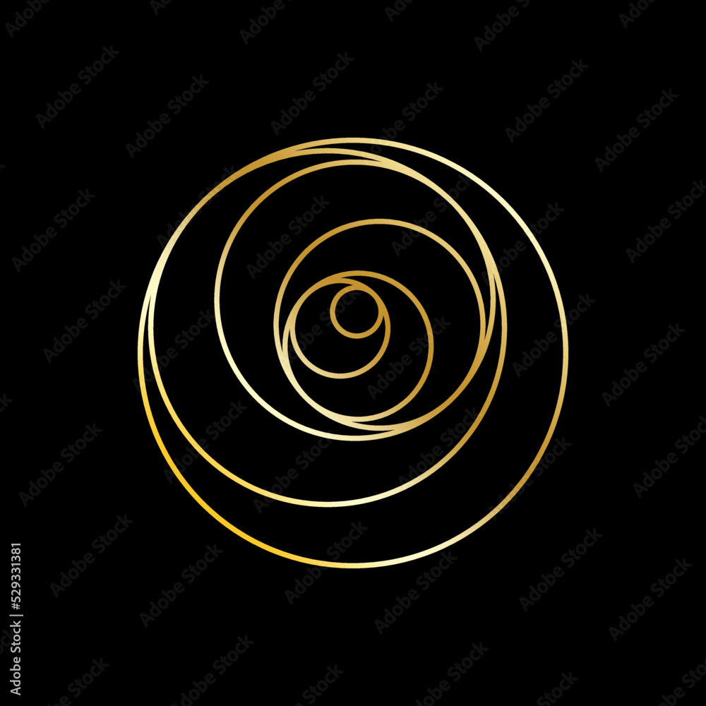 3d gold swirl pattern. Abstract golden light circle effect. Vector illustration. stock image. 3d gold swirl pattern. Abstract golden light circle effect. Vector illustration. stock image.