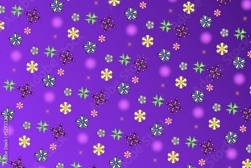Abstract purple Christmas background  with stars snowflake 