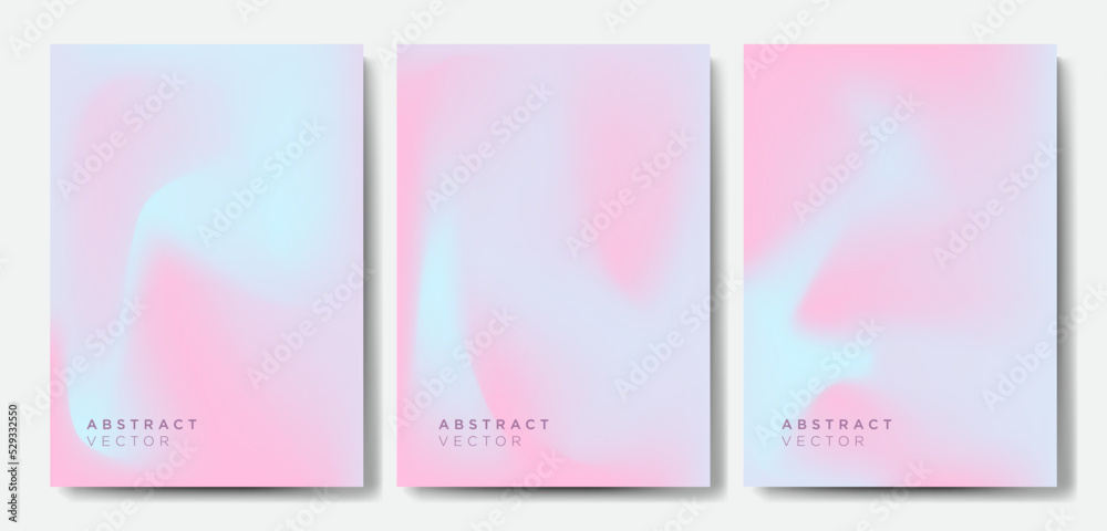 Minimal gradient cover backgrounds vector set with modern abstract blurred light color Modern wallpaper design for presentation, posters, cover, website and banner