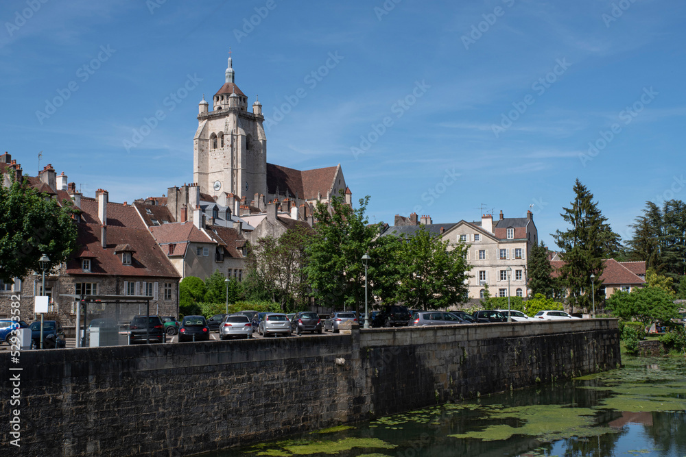 Cathedral and architecture of the city of Dole in the Jura in France