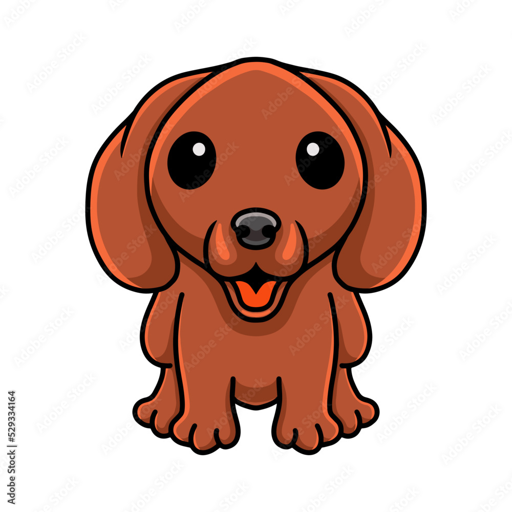 Cute dachshund dog cartoon sitting Cute dachshund dog cartoon sitting