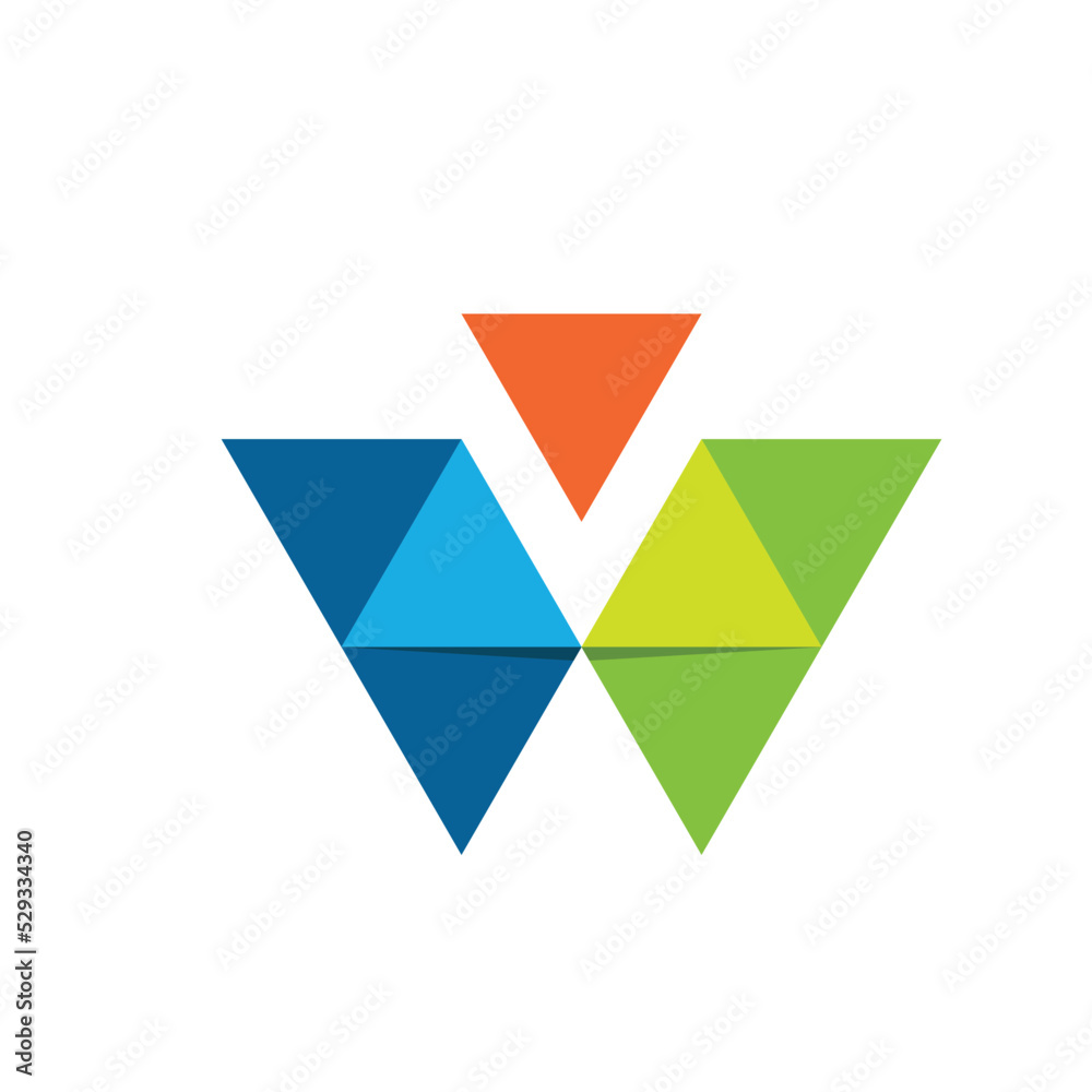 w letter origami vector illustration concept design template w letter origami vector illustration concept design template