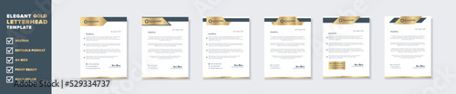 Modern and elegant gold luxury letterhead design template for corporate stationery design with editable format eps10