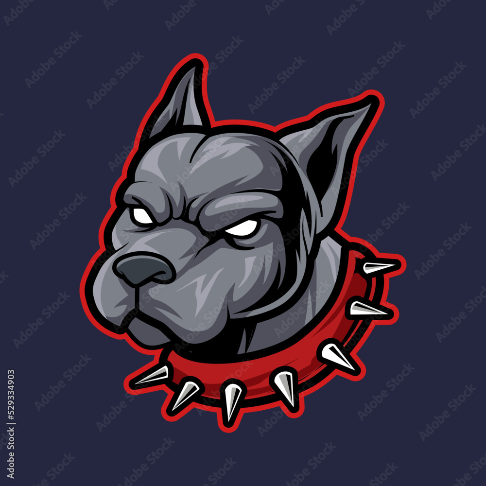 Obraz premium head dog mascot logo gaming vector illustration