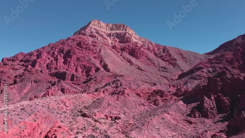 Slider Shot Of Distinctive sandstone and siltstone Of Minca Yacoraite Mountains, North Argentina photo