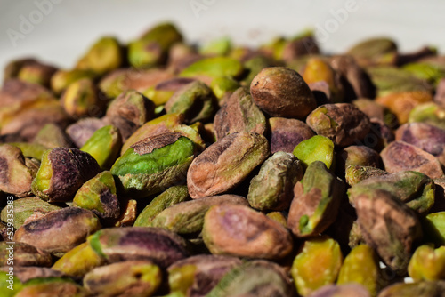Pile of shelled pistachio nuts © Julia