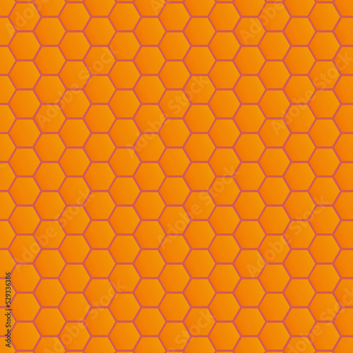 Orange honeycomb seamless pattern for background style. vector illustration. Easy editable stroke. EPS 10.