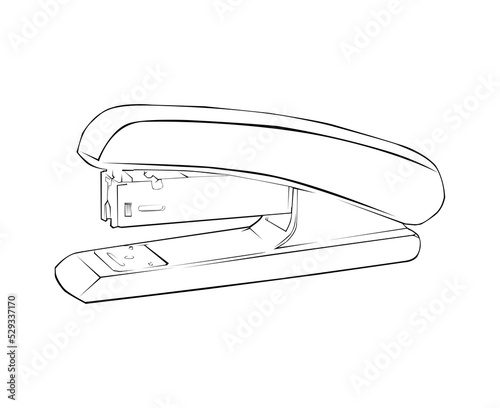 stapler and staples lineart