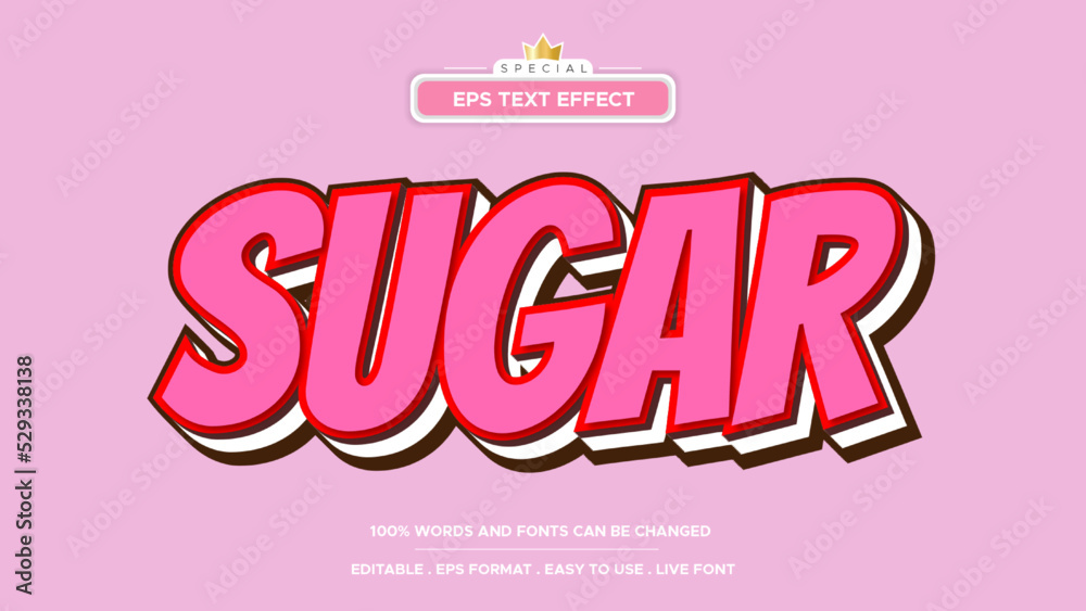 Sugar Text effect editable