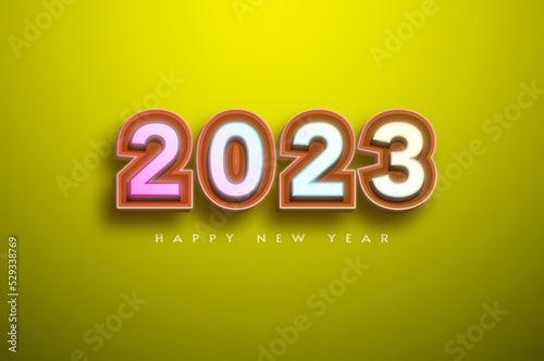 3d numbers of happy new year 2023
